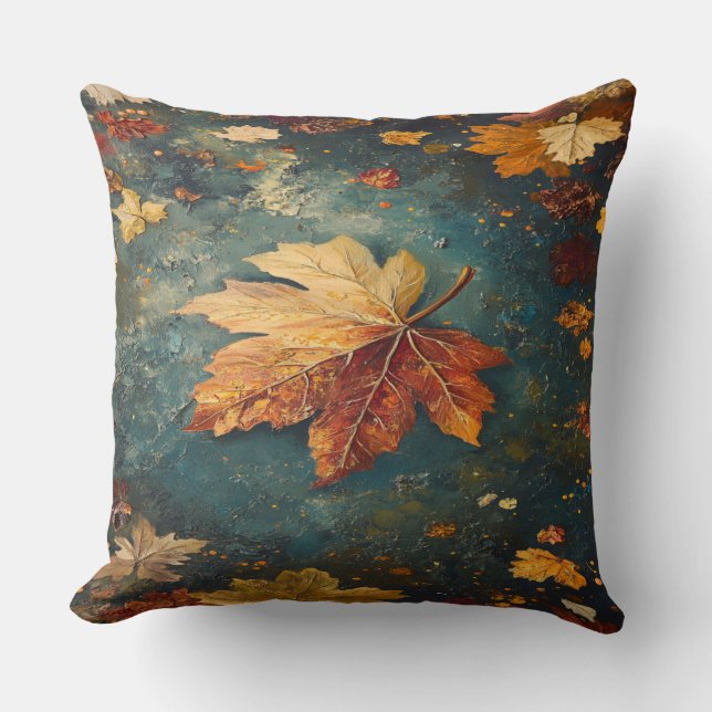 Autumn Leaves Throw Pillow (Front)
