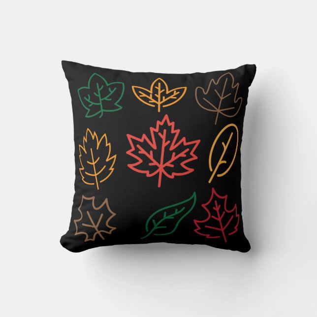 Autumn Leaves Throw Pillow (Front)