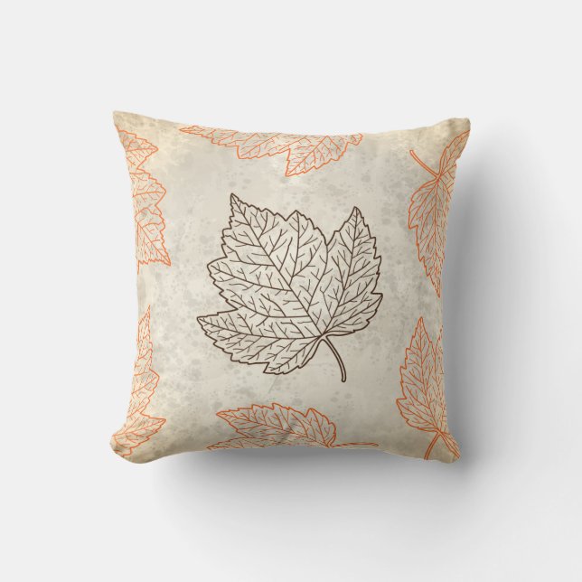 Autumn leaves throw pillow (Front)