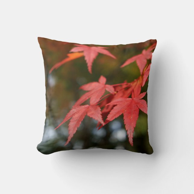 Autumn Leaves Throw Pillow (Front)