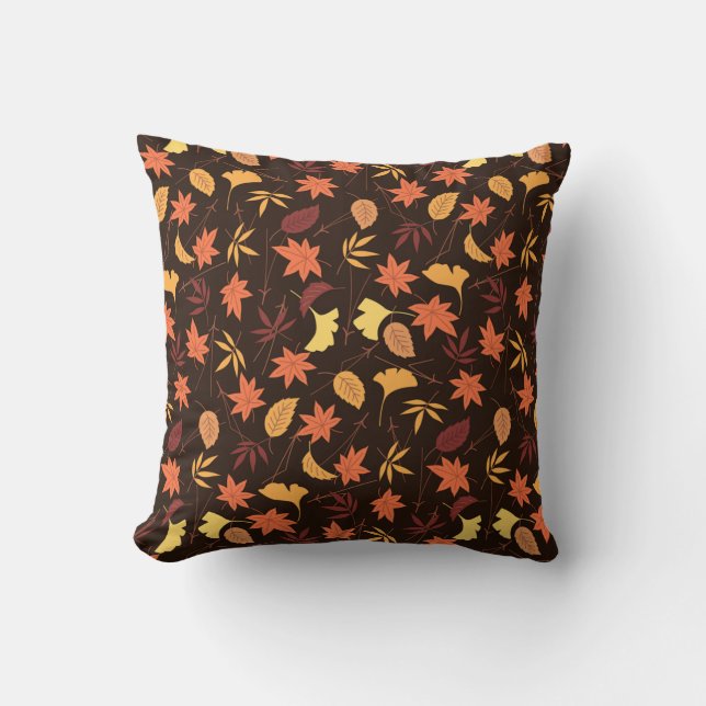 Autumn Leaves Throw Pillow (Front)