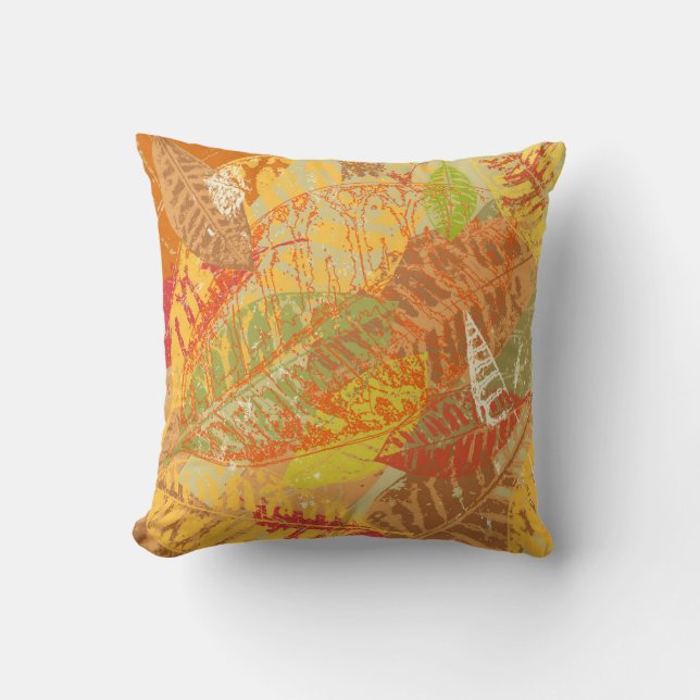 Autumn leaves throw pillow (Front)