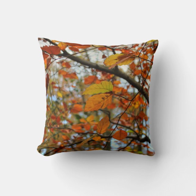 Autumn Leaves Throw Pillow (Front)