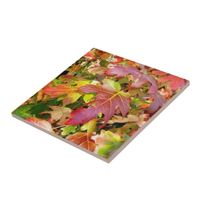 'Autumn Leaves' Tile/Trivet Tile (Side)
