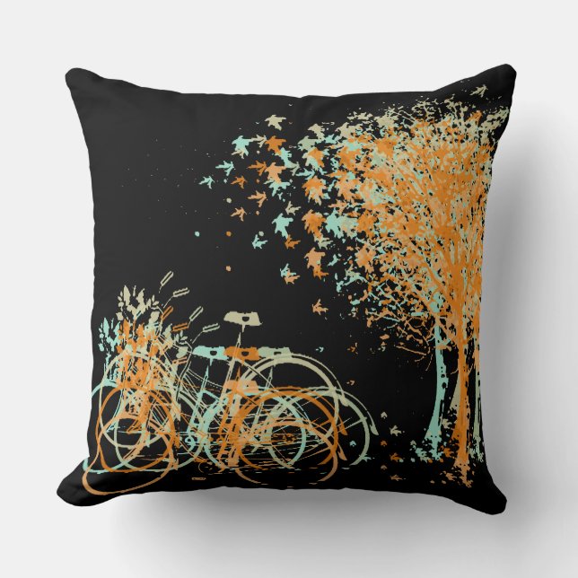 Autumn Leaves Trees Throw Pillow (Front)