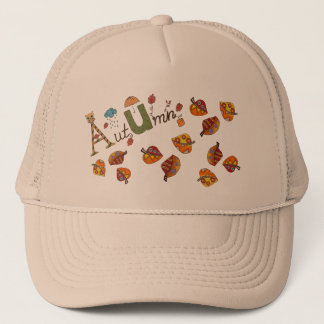 autumn leaves trucker hat