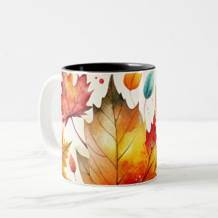 Autumn Leaves Two-Tone Coffee Mug