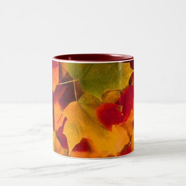 Autumn Leaves Two-Tone Coffee Mug (Center)