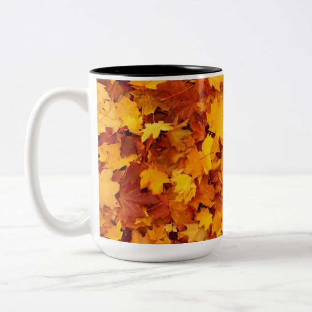 Autumn Leaves Two-Tone Coffee Mug (Left)