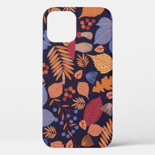 Autumn Leaves, Vintage Mushroom Illustration. iPhone 12 Case