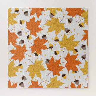 Autumn leaves, vintage seamless design. jigsaw puzzle