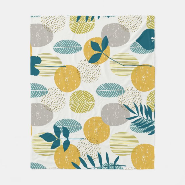 Autumn leaves, vintage seamless pattern. fleece blanket (Front)