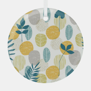 Autumn leaves, vintage seamless pattern. glass ornament