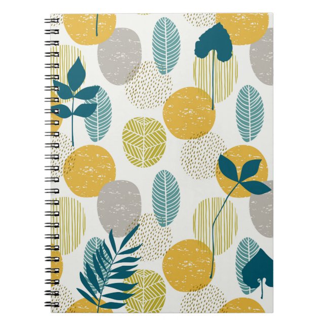 Autumn leaves, vintage seamless pattern. notebook (Front)