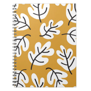 Autumn leaves vintage seamless pattern. Oak leaf s Notebook