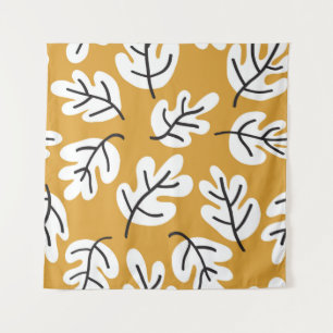 Autumn leaves vintage seamless pattern. Oak leaf s Tapestry