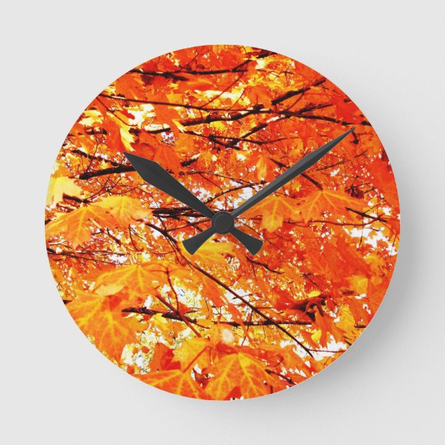 Autumn Leaves Wall Clock (Front)
