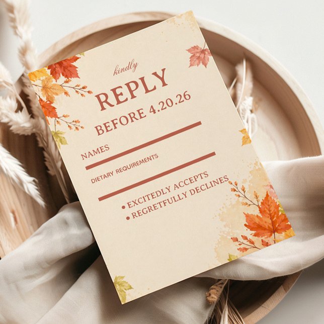 Autumn Leaves Warm RSVP Card (Creator Uploaded)