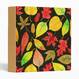 Autumn leaves watercolor dark binder