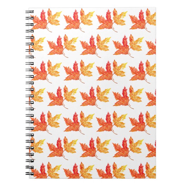 Autumn leaves watercolor Fall Rustic Tree Notebook (Front)