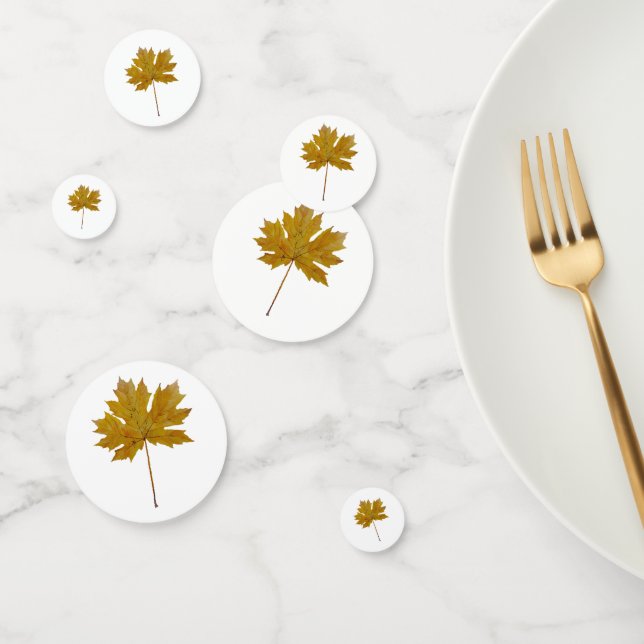 Autumn leaves watercolor in fall colours confetti (Group)