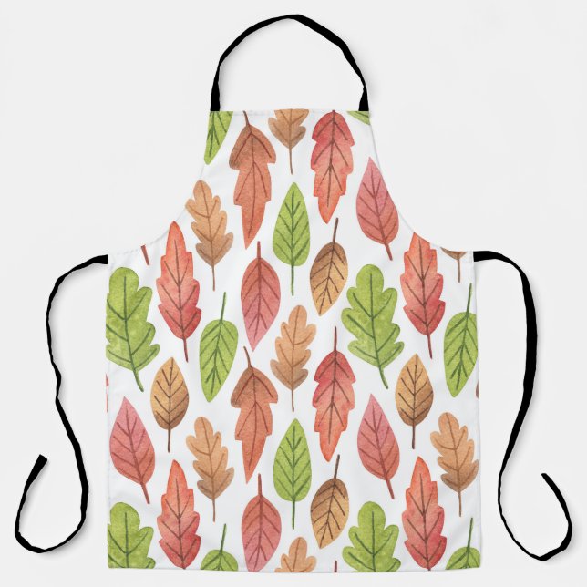 Autumn Leaves Watercolor: Nature Pattern. Apron (Front)