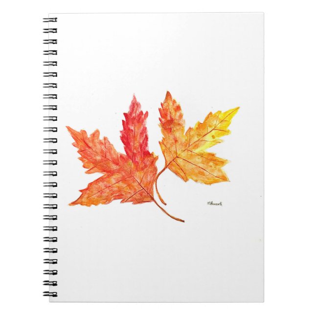 Autumn leaves watercolor notebook (Front)