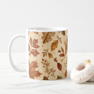 Autumn Leaves Watercolor Pattern  Coffee Mug