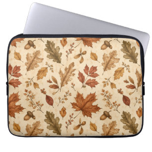 Autumn Leaves Watercolor Pattern  Laptop Sleeve