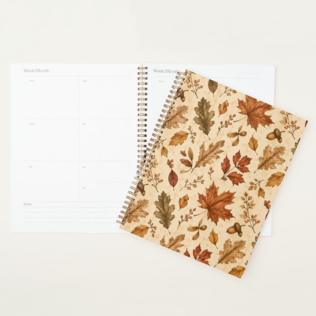 Autumn Leaves Watercolor Pattern  Planner (Display)