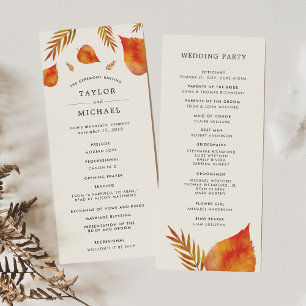Autumn Leaves Wedding Ceremony Program