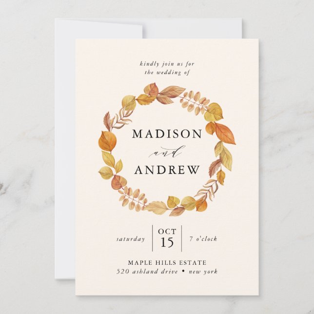 Autumn Leaves | Wedding Invitation (Front)