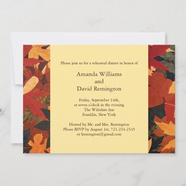 Autumn Leaves Wedding Invitation (Front)