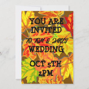 AUTUMN LEAVES WEDDING PHOTO INVITATIONS