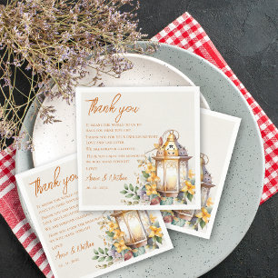 Autumn Leaves Wedding Reception Thank You Message Napkin