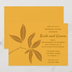 Autumn Leaves Wedding Rehearsal Dinner Invitation