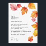 Autumn Leaves Wedding Welcome Letter & Itinerary Program<br><div class="desc">Falling autumn leaves set this wedding stationery suite apart from the rest. You may customize all of the text. Coordinating items available.</div>
