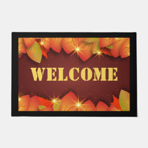 Autumn Leaves Welcome Light Door Mat
