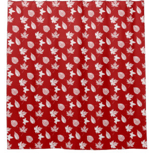 Autumn leaves - white and dark red