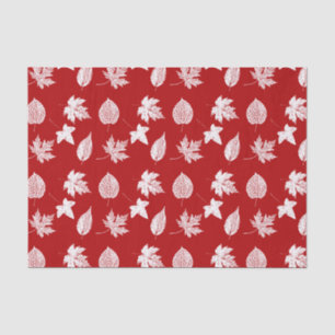 Autumn leaves - white and dark red tissue paper