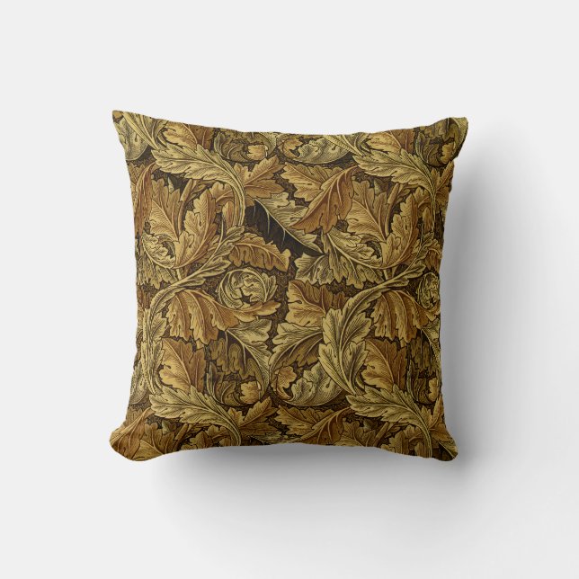 Autumn leaves William Morris pattern Throw Pillow (Front)