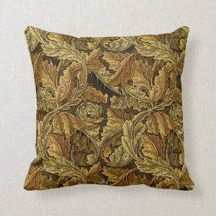Autumn leaves William Morris pattern Throw Pillow