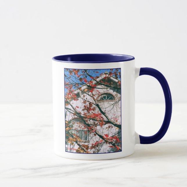 'Autumn Leaves with Blue Sky' Mug (Right)