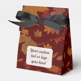 Autumn Leaves with Custom Colour and Text Favor Box