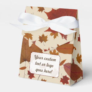 Autumn Leaves with Custom Cream Colour and Text Favor Box