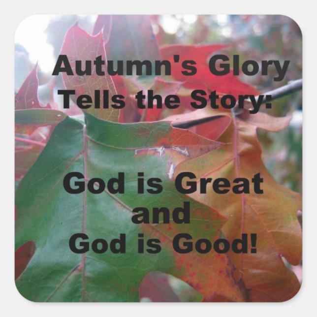 Autumn Leaves with poem Square Sticker (Front)