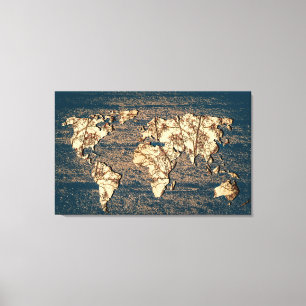 Autumn Leaves World Map Wall Art