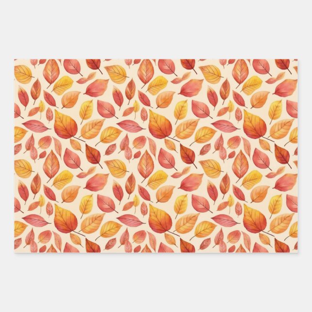 Autumn leaves wrapping paper (Front)