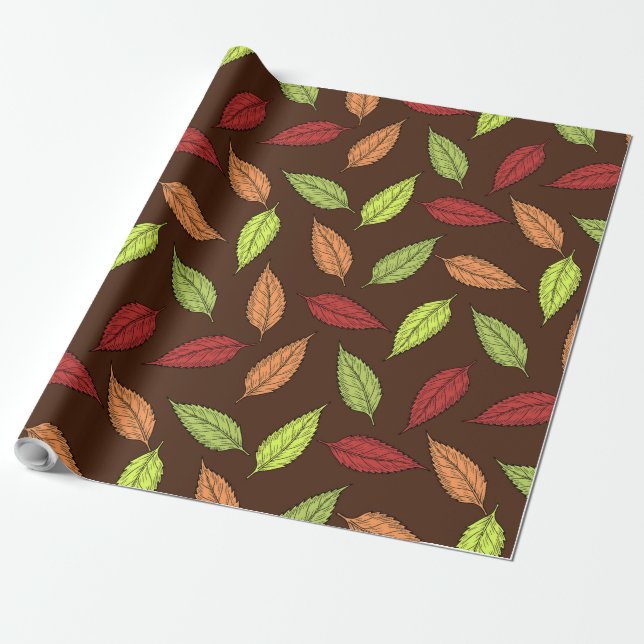 AUTUMN LEAVES WRAPPING PAPER (Unrolled)