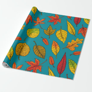 Autumn leaves wrapping paper